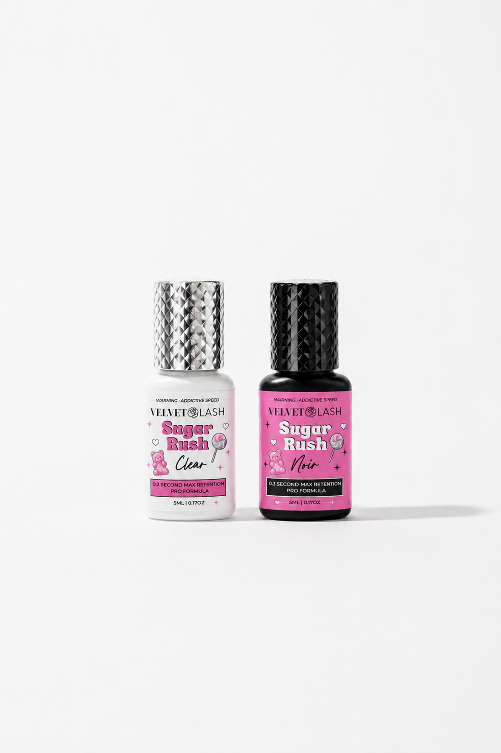 NEW Sugar Rush 0.3 Second FAST Lash Adhesive | Noir & Clear