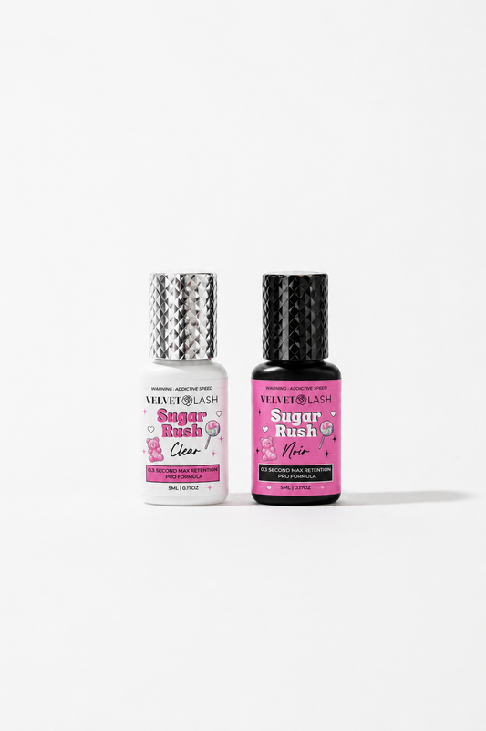 NEW Sugar Rush 0.3 Second FAST Lash Adhesive | Noir & Clear